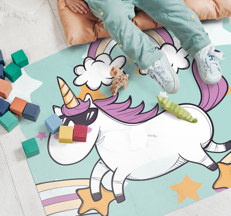 Tapis vinyle autres tapis licorne arc-en-ciel - TenStickers