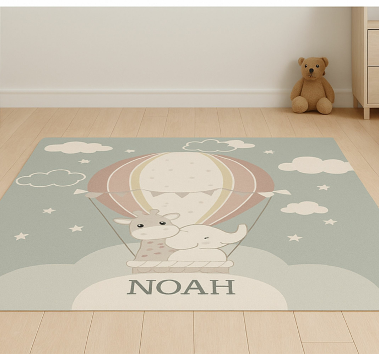 Tapis vinyle autres tapis ballon pastel avec prénom - TenStickers