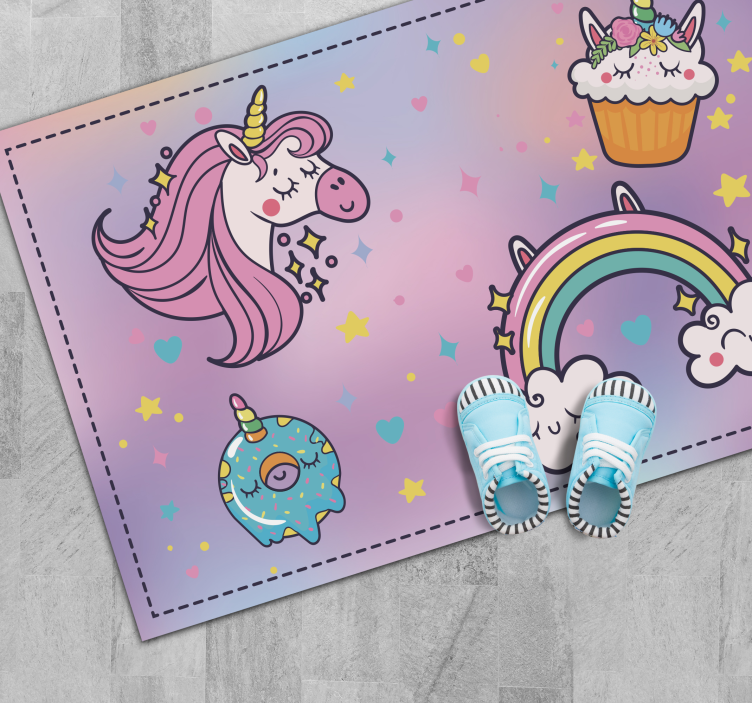 Tapis vinyle autres tapis thème fantastique de licorne - TenStickers