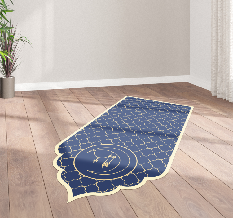 Tapis vinyle bleu motif persan - TenStickers