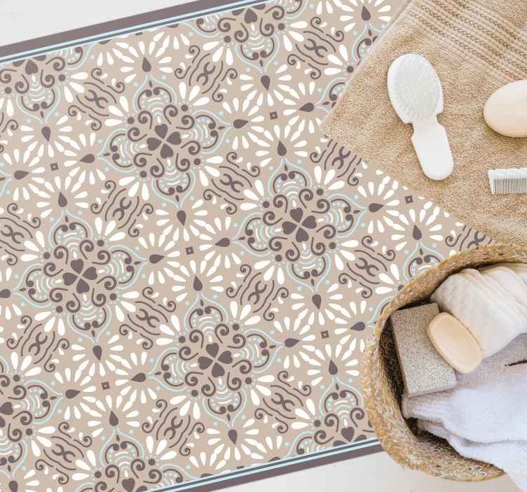 Tapis vinyle carreaux de ciment conception à motifs ornés - TenStickers