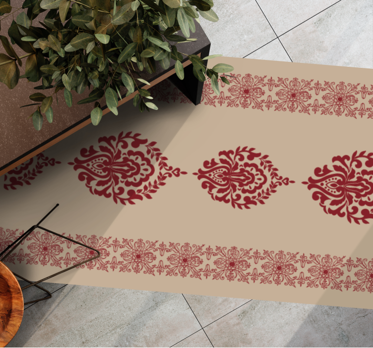 Tapis vinyle moderne motif floral décoratif - TenStickers