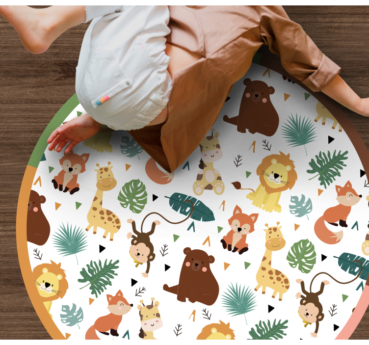 Tapis vinyle animal amis colorés de la jungle - TenStickers