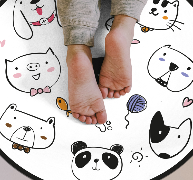 Tapis vinyle chambre bébé expressions de créatures adorables - TenStickers
