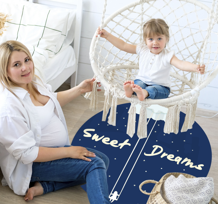 Tapis vinyle chambre bébé fais de beaux rêves balançoire - TenStickers