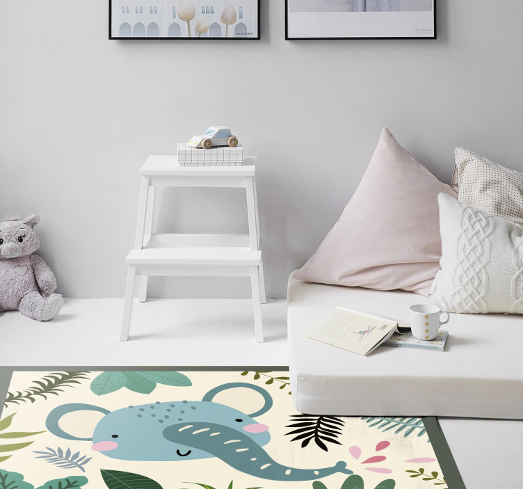 Tapis vinyle chambre bébé illustration d'éléphant - TenStickers