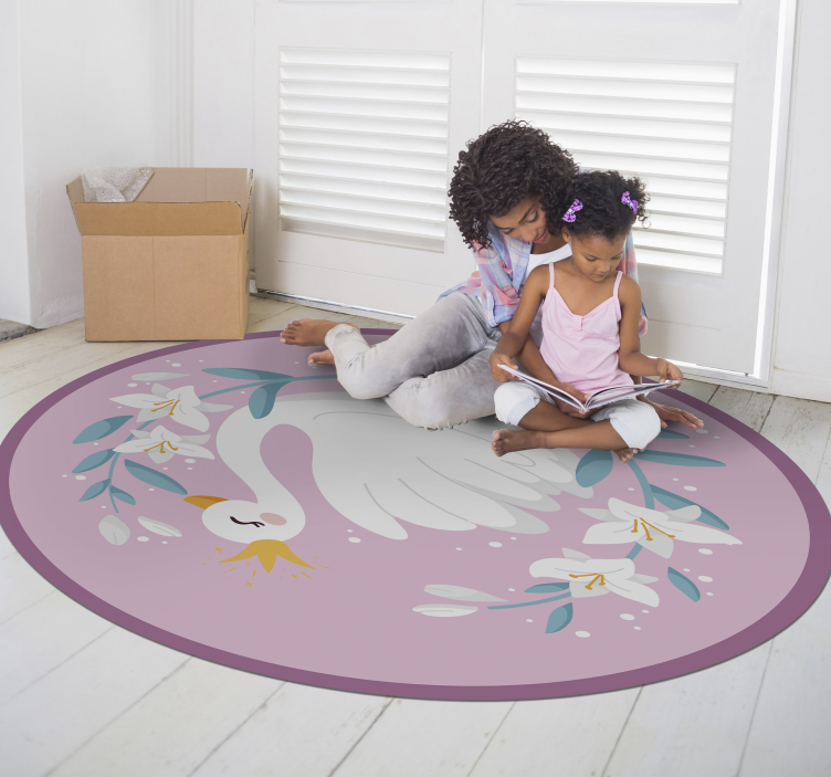 Tapis vinyle chambre bébé images du lac des cygnes - TenStickers