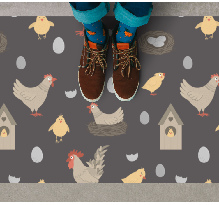 Tapis vinyle chambre bébé modèle de poules et de nids - TenStickers
