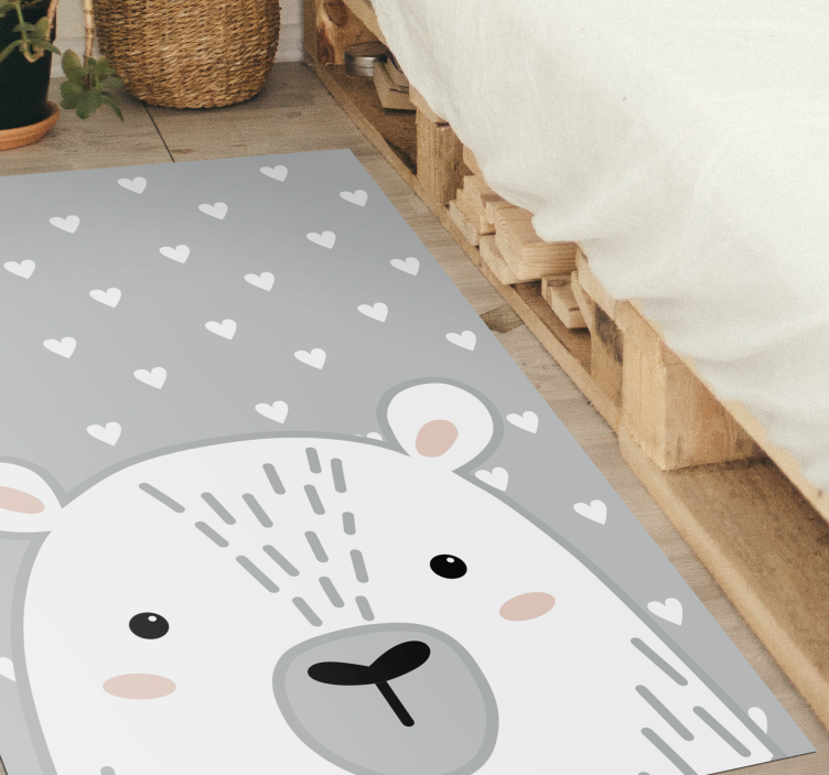 Tapis vinyle chambre bébé ourson gris pour bébé - TenStickers