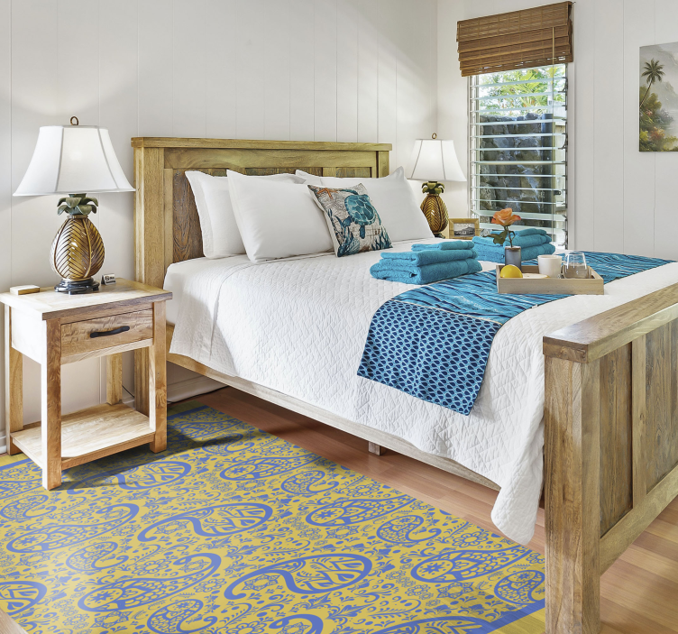 Tapis vinyle chambre tourbillons de cachemire - TenStickers