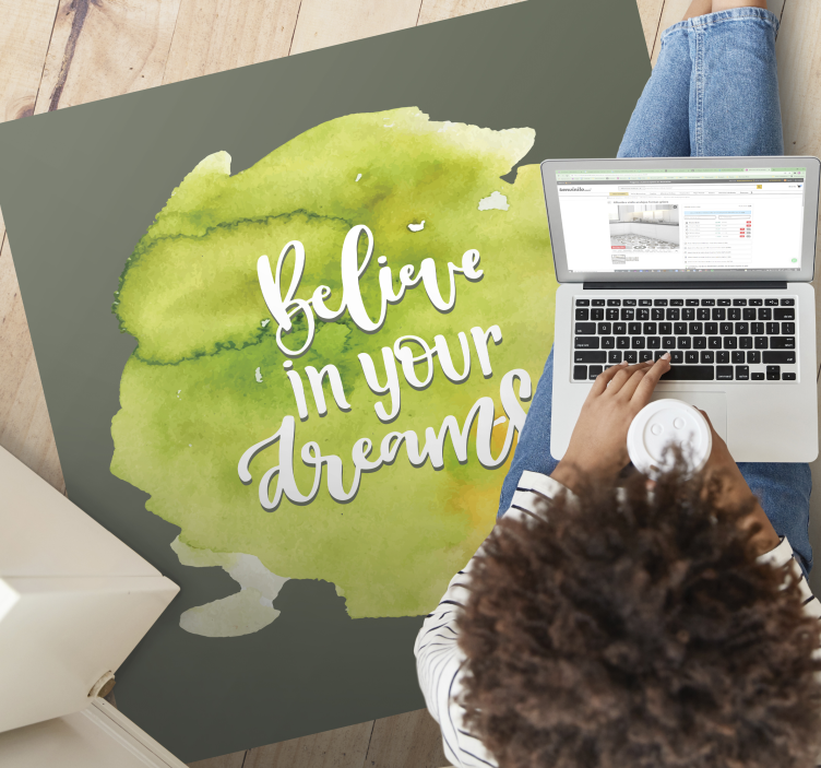 Tapis vinyle citation confiance dans les aspirations - TenStickers