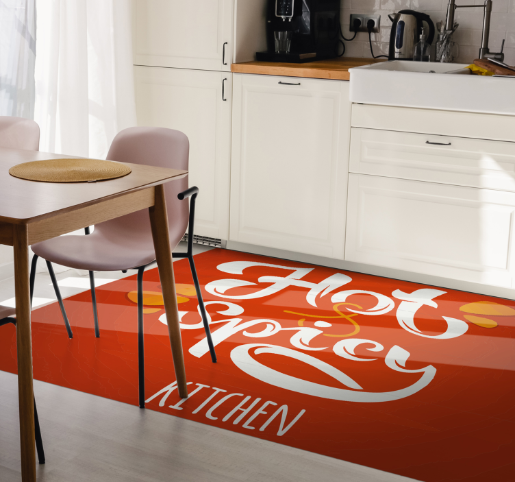 Tapis vinyle cuisine déclaration chaude et épicée - TenStickers