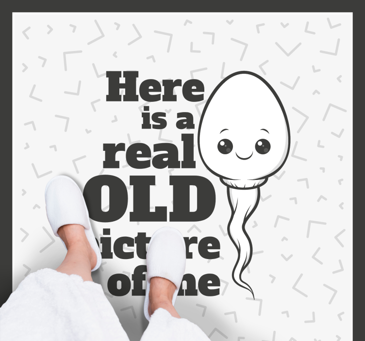 Tapis vinyle citation sperme vraie vieille photo - TenStickers