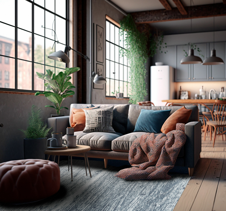 Tapis vinyle effet ciment à rayures - TenStickers