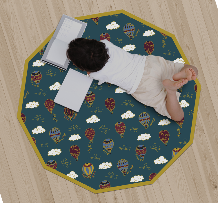 Tapis vinyle enfant montgolfières - TenStickers