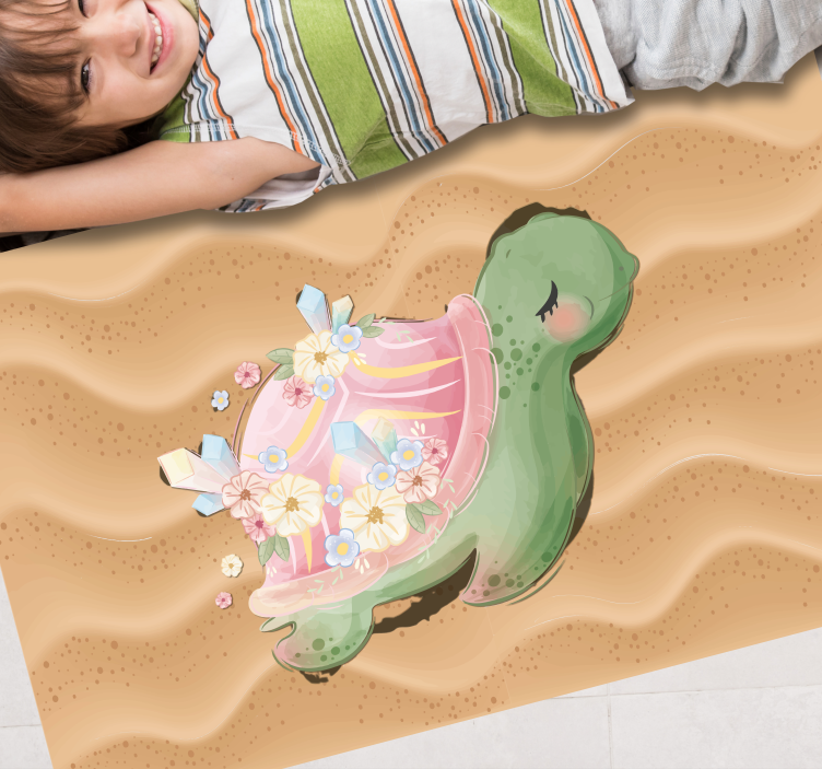 Tapis vinyle pour enfants oasis de tortues de mer - TenStickers
