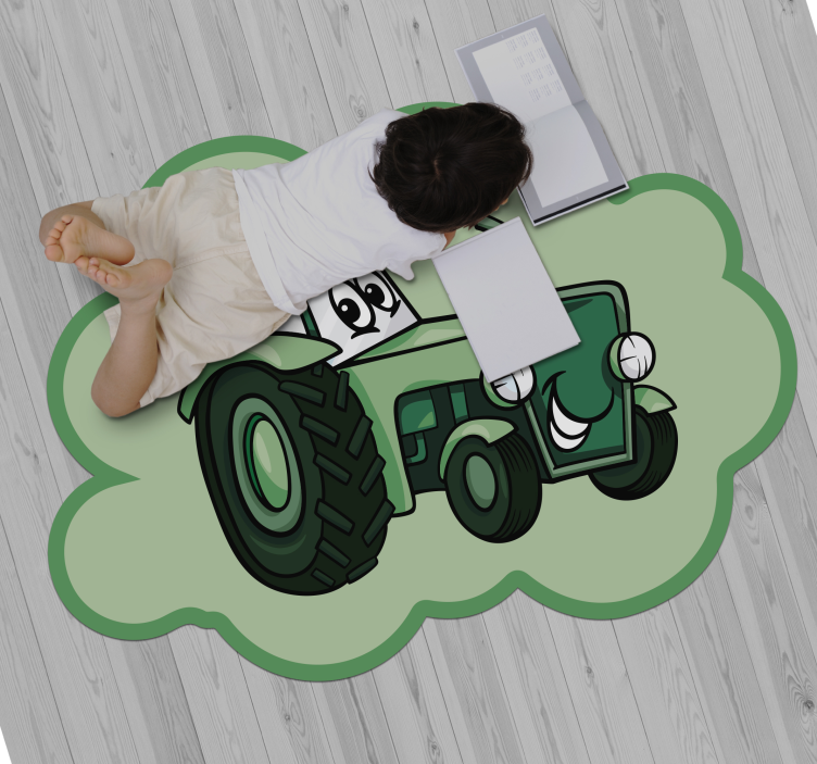 Tapis vinyle pour enfants tracteur sympathique - TenStickers