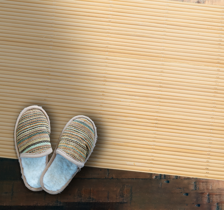 Tapis vinyle entrée texture de bambou naturel - TenStickers