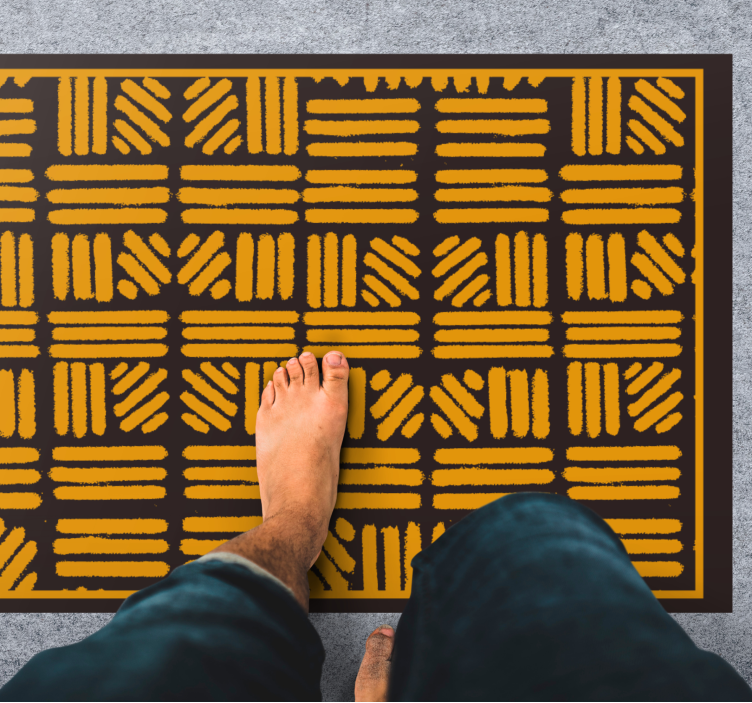 Tapis vinyle éthnique motif géométrique abstrait - TenStickers