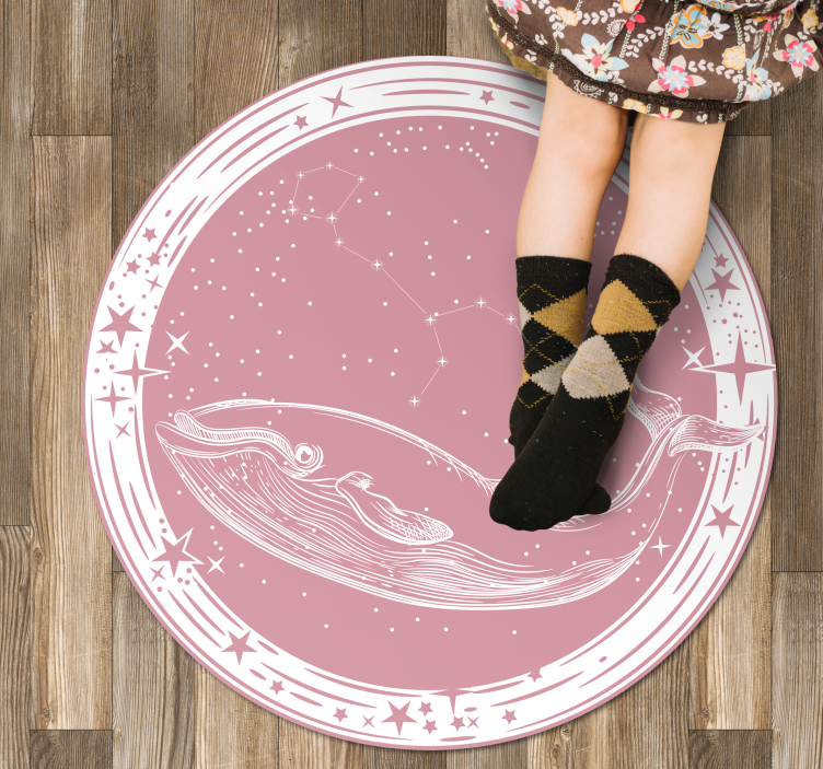 Tapis vinyle étoile cercle de constellation de baleines - TenStickers