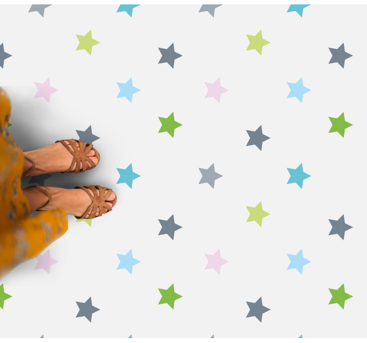 Tapis vinyle étoile couleurs minimalistes - TenStickers