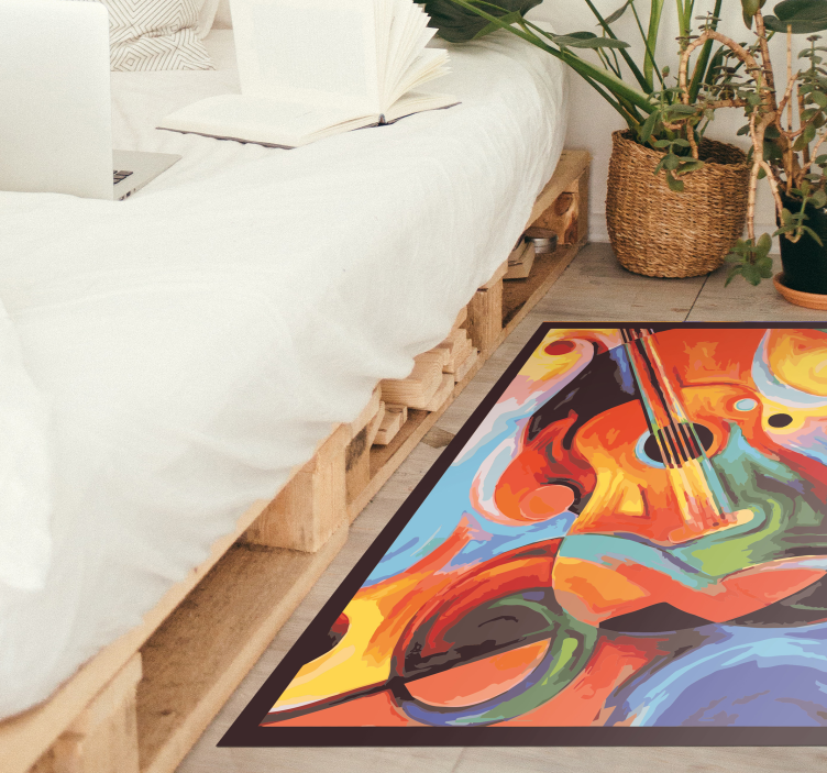 Tapis vinyle chambre symphonie musicale colorée - TenStickers