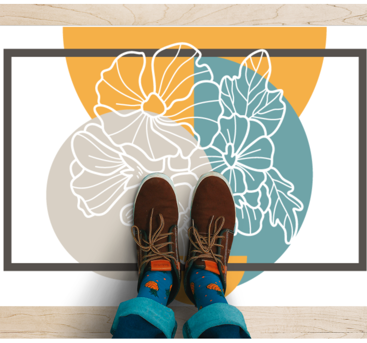 Tapis vinyle fleurs et plantes accent floral moderne - TenStickers