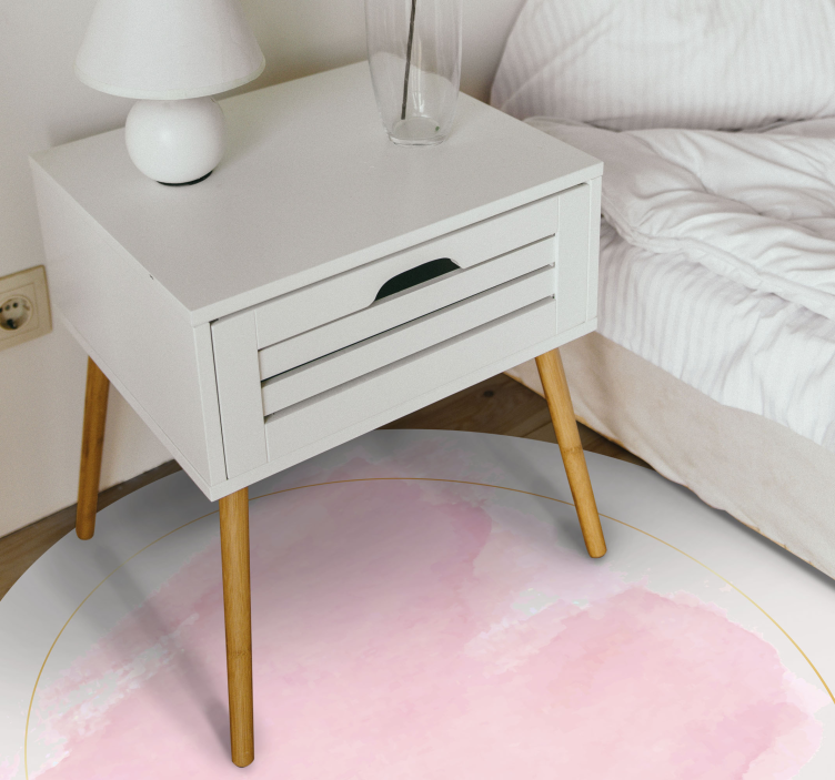 Tapis vinyle rond botanique abstrait - TenStickers