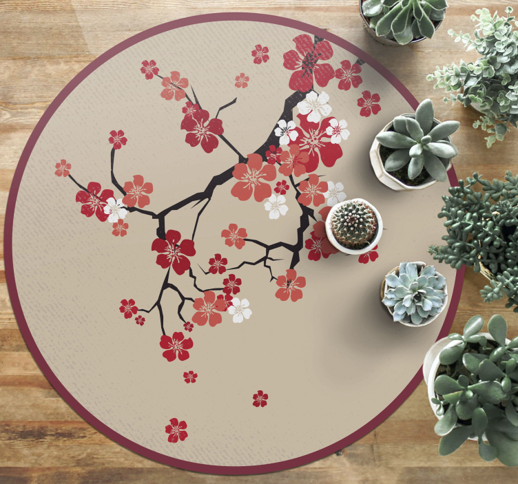 Tapis vinyle fleurs et plantes branches fleuries - TenStickers