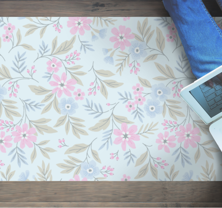 Tapis vinyle fleurs et plantes conception de pastel floral - TenStickers
