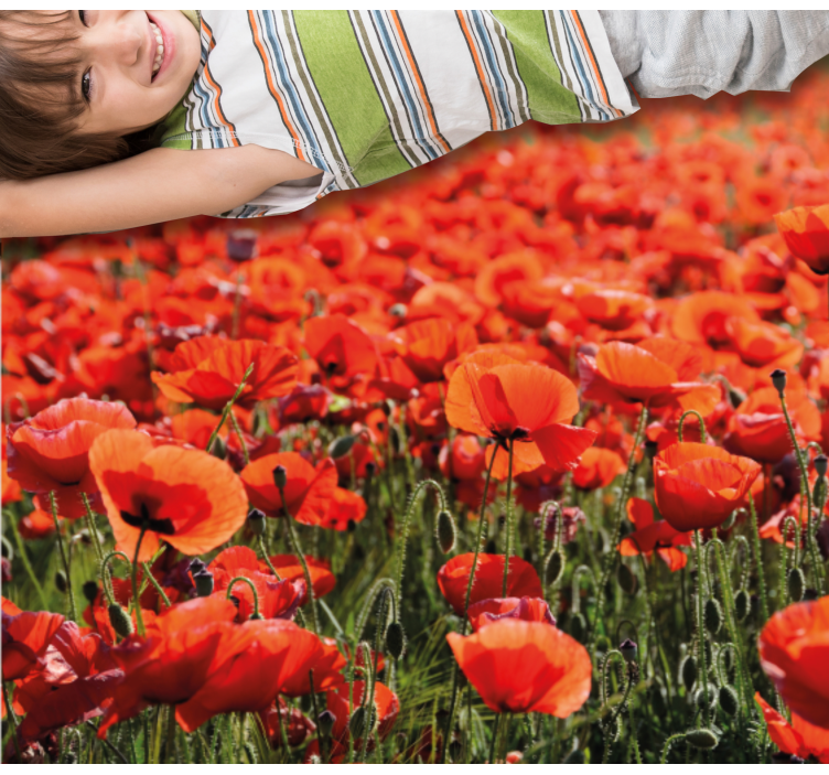Tapis vinyle fleurs et plantes coquelicots rouges vibrants - TenStickers