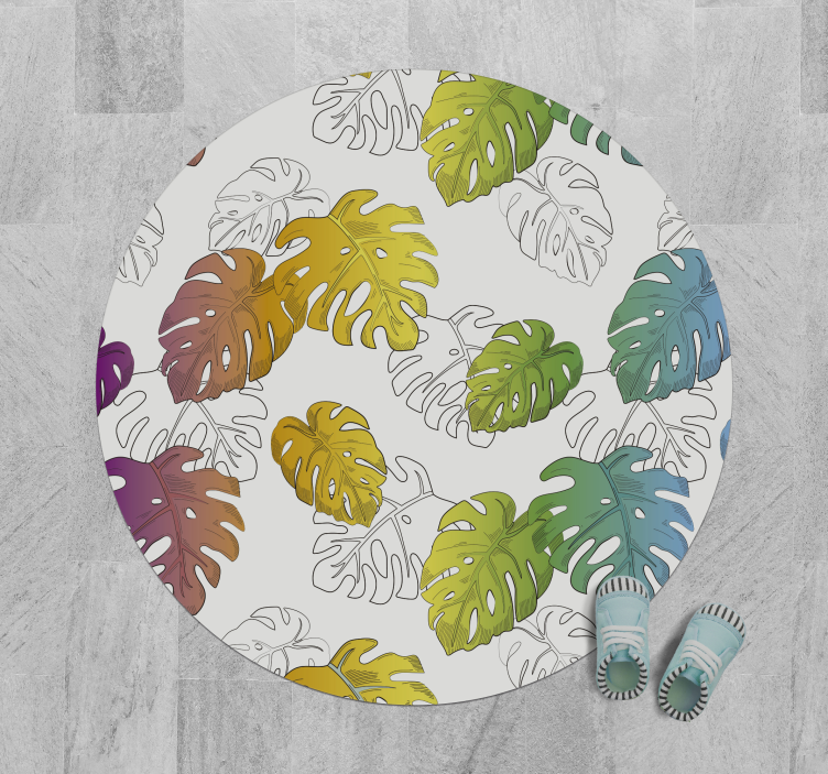Tapis vinyle fleurs et plantes délice de monstera tropical - TenStickers