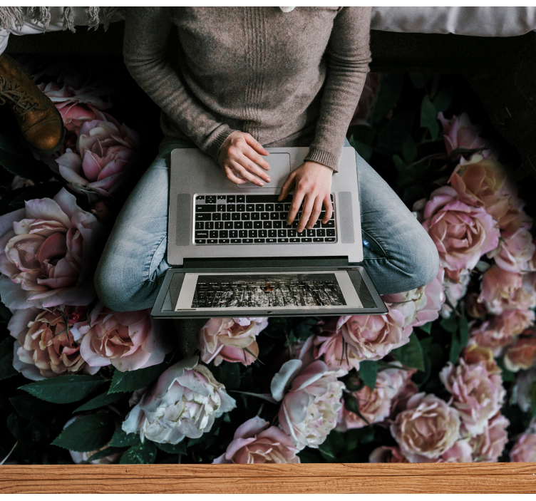 Tapis vinyle fleurs et plantes élégante présentation florale - TenStickers