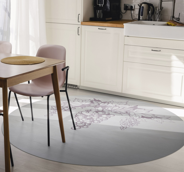 Tapis vinyle fleurs et plantes emblème botanique des raisins - TenStickers