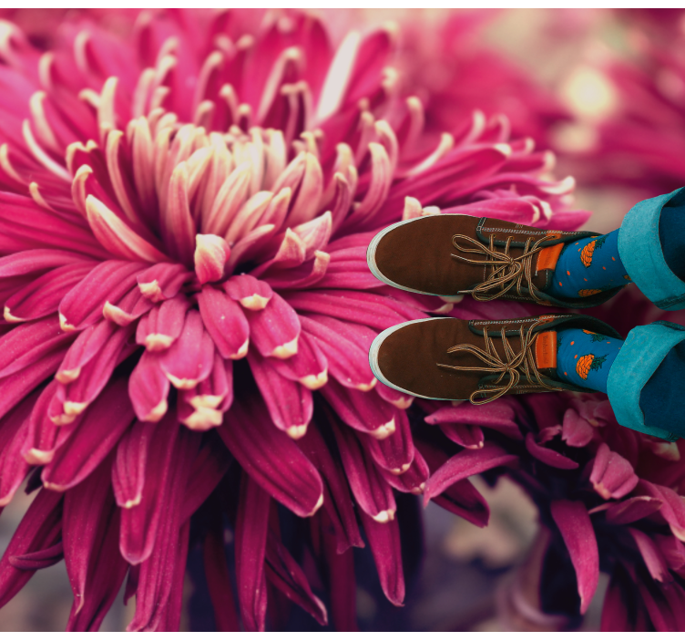 Tapis vinyle fleurs et plantes chrysanthème réaliste - TenStickers
