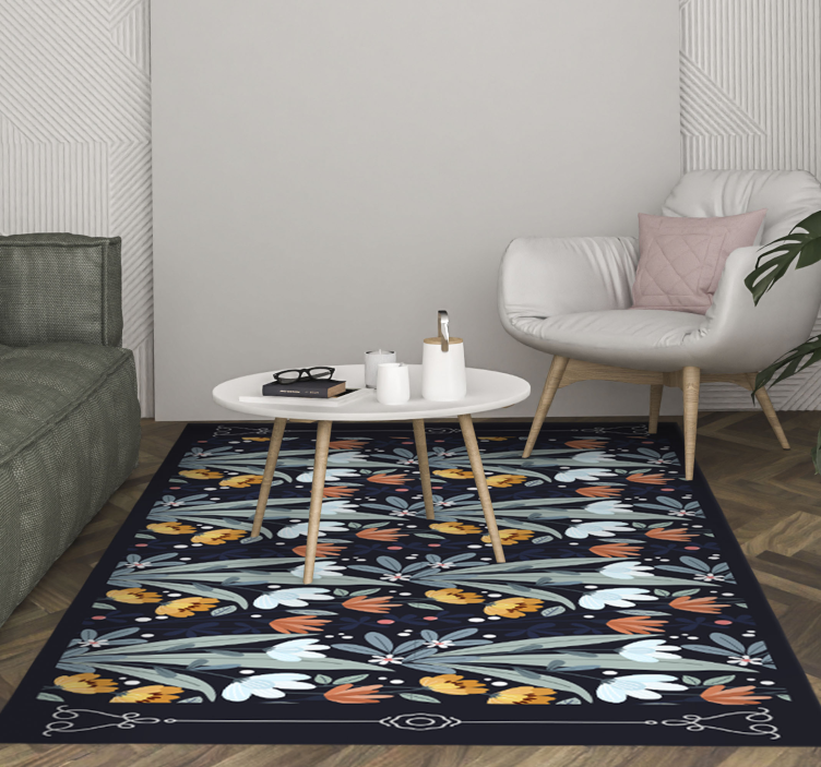 Tapis vinyle fleurs et plantes modèle d'arrangement floral - TenStickers