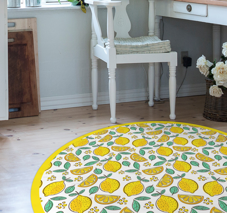 Tapis vinyle fleurs et plantes motif à motifs d'agrumes - TenStickers