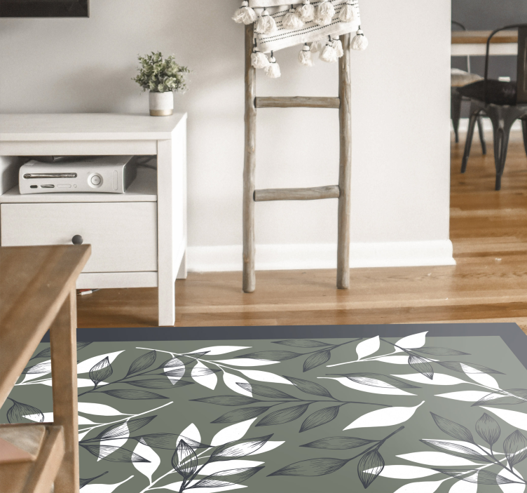 Tapis vinyle fleurs et plantes motif botanique feuillu - TenStickers