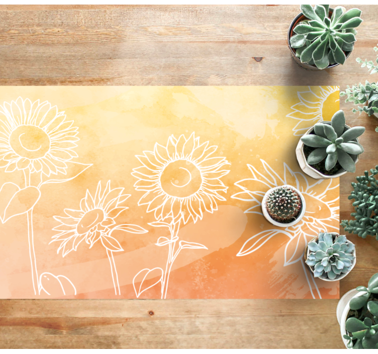 Tapis vinyle fleurs et plantes motif de fleur de tournesol - TenStickers