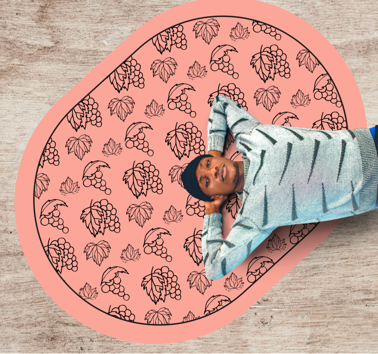 Tapis vinyle fleurs et plantes motif de raisin botanique - TenStickers