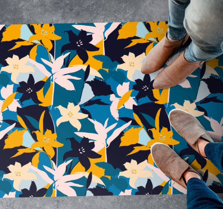 Tapis vinyle fleurs et plantes motif floral - TenStickers