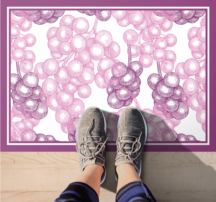 Tapis vinyle fleurs et plantes conception de raisins violets - TenStickers