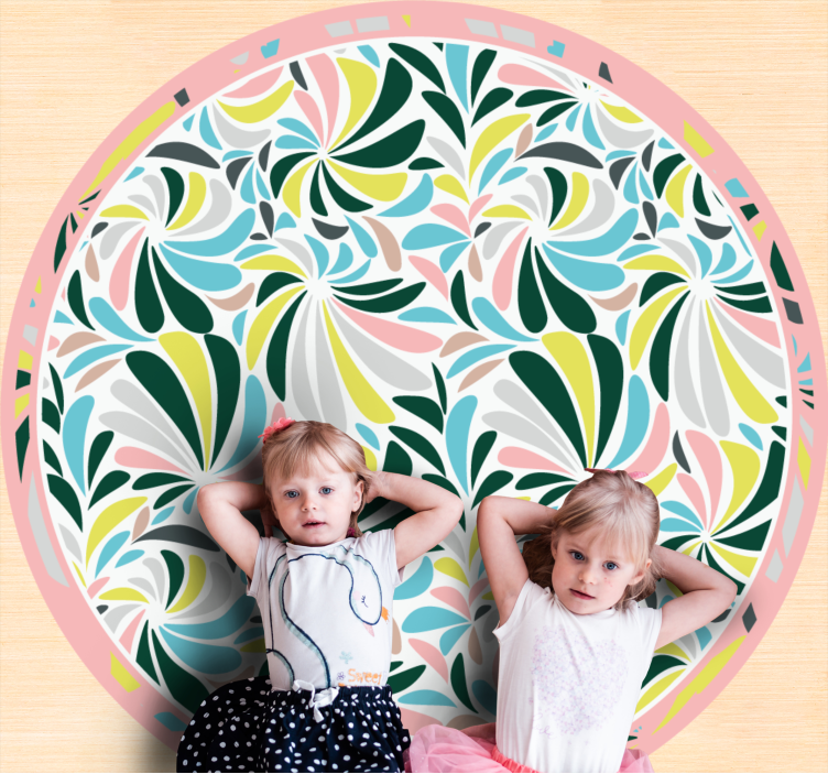 Tapis vinyle chambre bébé tourbillons floraux colorés - TenStickers