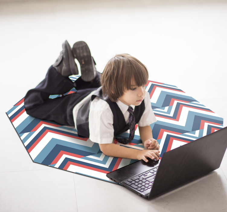 Tapis vinyle géométrique chevron colorblock - TenStickers