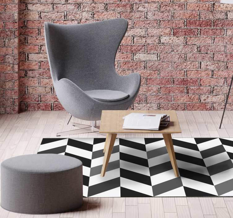 Tapis vinyle géométrique contraste de chevrons - TenStickers