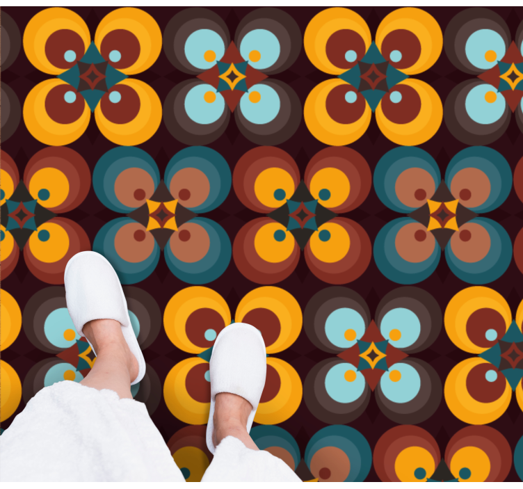 Tapis vinyle carreaux de ciment motif circulaire coloré - TenStickers