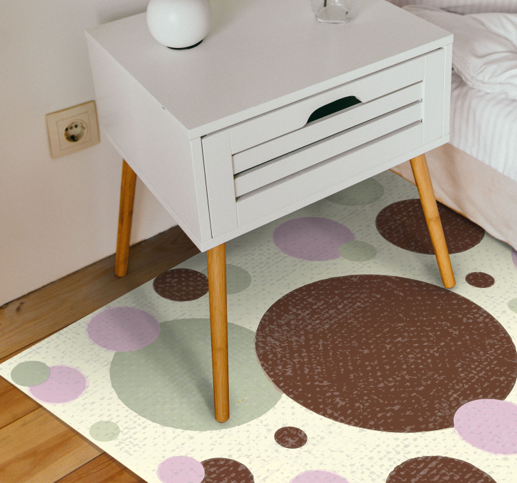 Tapis vinyle géométrique motif de points circulaires - TenStickers