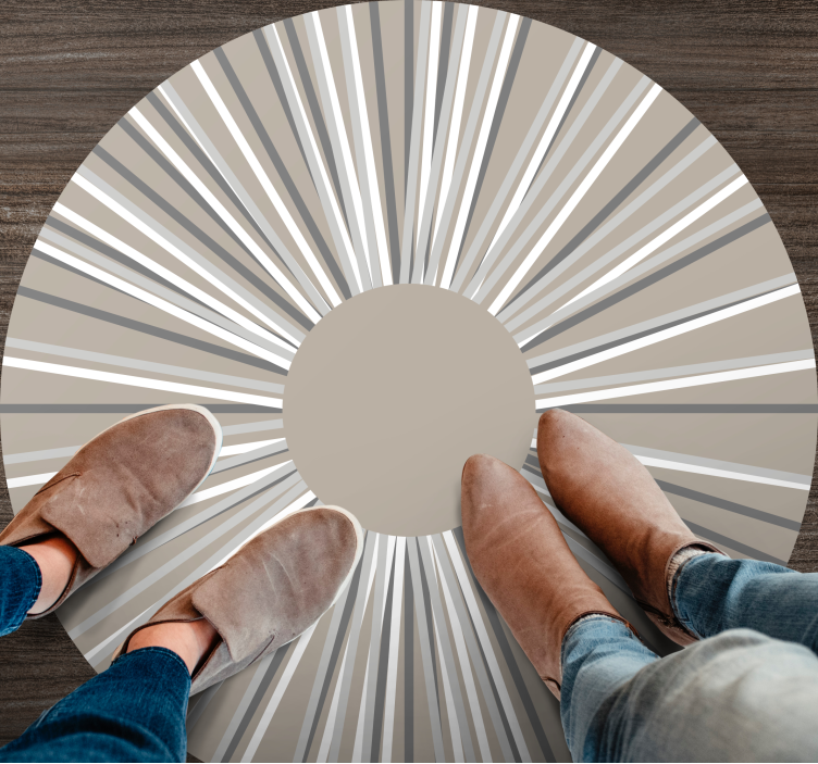 Tapis vinyle géométrique rond lignes circulaires - TenStickers