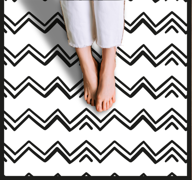 Tapis vinyle géométrique style en zigzag - TenStickers