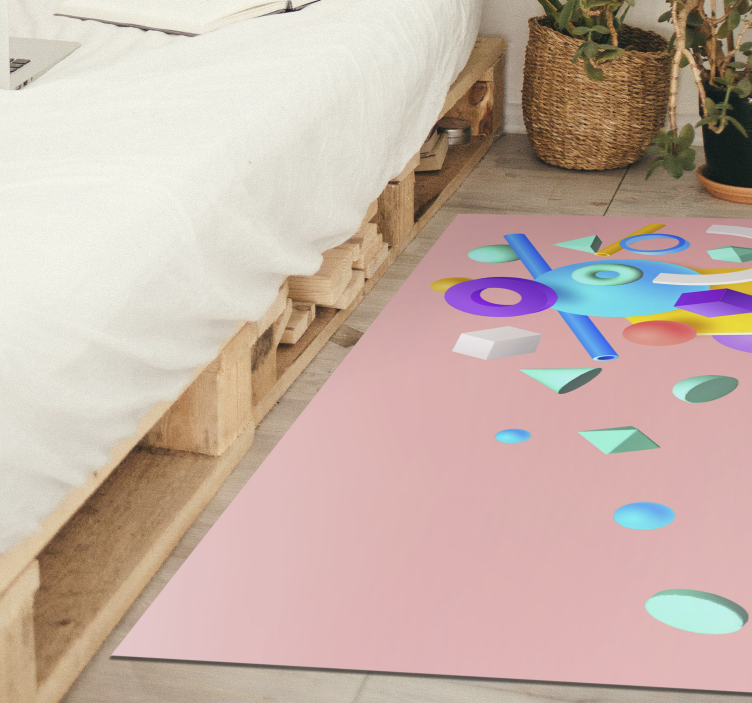 Tapis vinyle géométrique tableau de formes géométriques - TenStickers